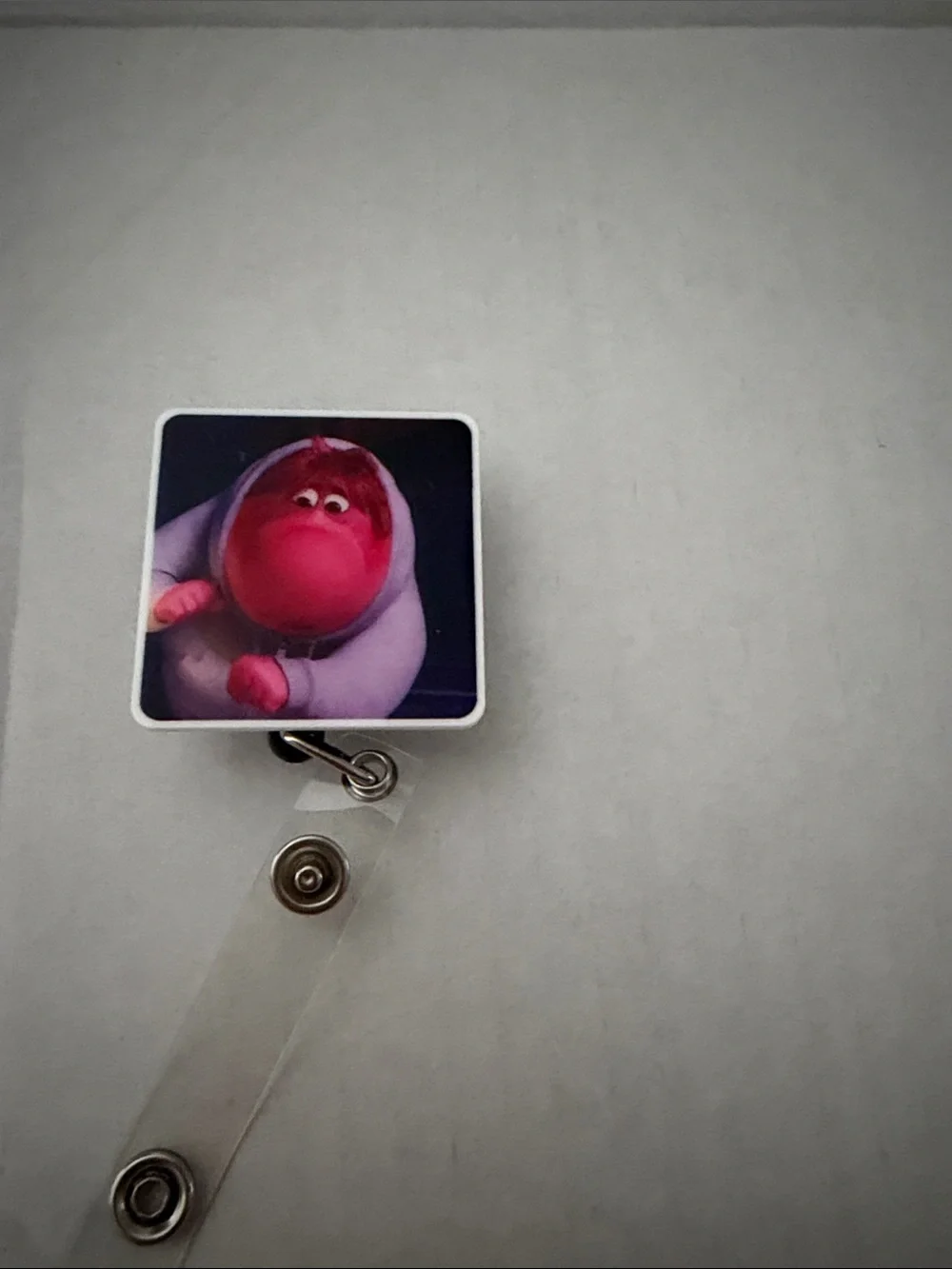 Cute Pink Character Badge Reel with Hoodie Image
